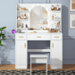 Vanity Desk with Chair, Cabinets & Drawers MV03