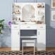 Vanity Desk with Chair, Cabinets & Drawers MV03