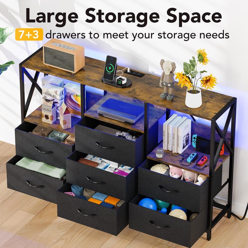 Black Dresser with 7 Drawers FD01