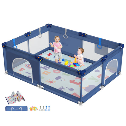 Cozibb extra-large baby playpen, spacious and safe play yard for toddlers and infants